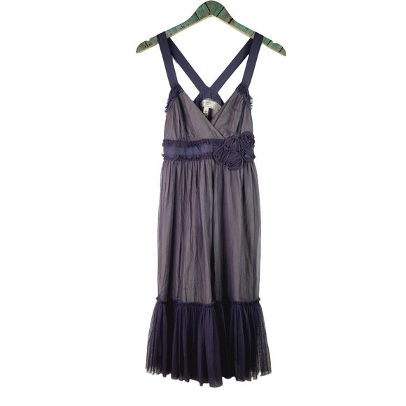 Moulinette Soeurs Tulle Dress Spirit Dress, Anthropologie, Ash Gray-Purple, Sz 2 - Picture 3 of 12